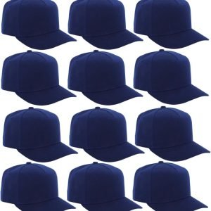 12 Pack Seamless Baseball Caps Wholesale Bulk - No Center Seam, DIY Friendly, Adjustable Breathable Lightweight for Men Women