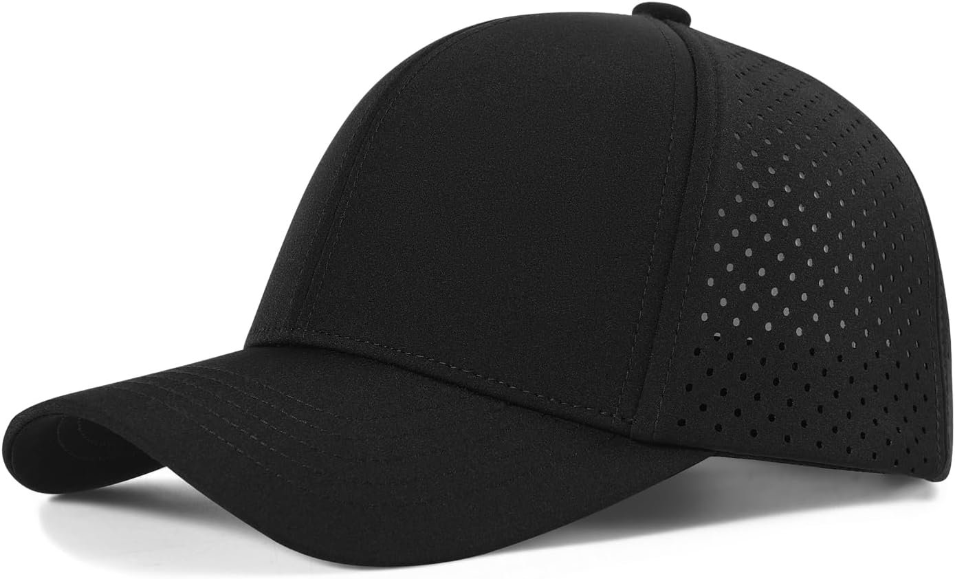 Men Quick Dry Baseball Cap Laser Cut Mesh Ball Curved Brim Hat