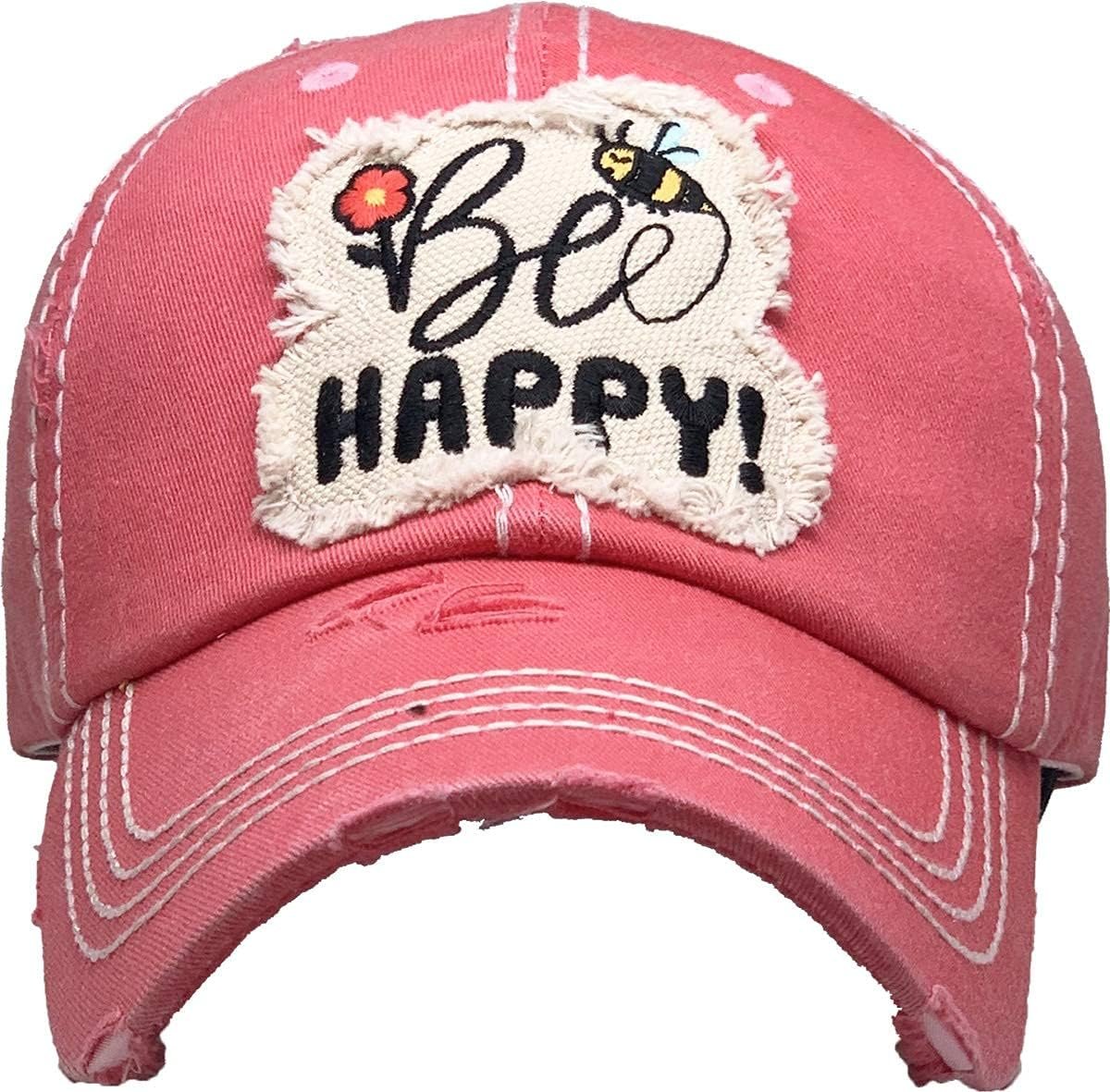 Funky Junque Distressed Baseball Cap for Women - Vintage Trucker Hat with Embroidered Patch, Womens Hats