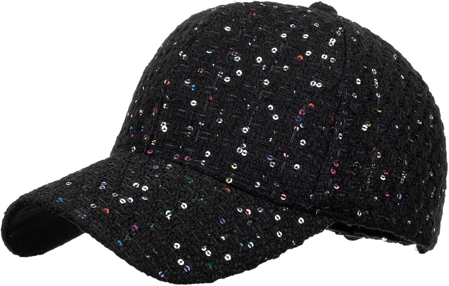 Sequin Baseball Cap for Women Sparkly Adjustable Cap Casual Sparkly Hip Hop Disco Party Cap for Going Out