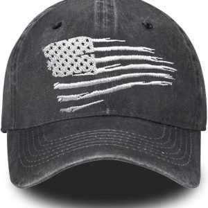 Embroidered Baseball Cap for Women Men Vintage Adjustable Washed Distressed Denim Baseball Hat