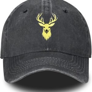 Embroidered Baseball Cap Adjustable Vintage Washed Distressed Denim Baseball Hat for Women Men